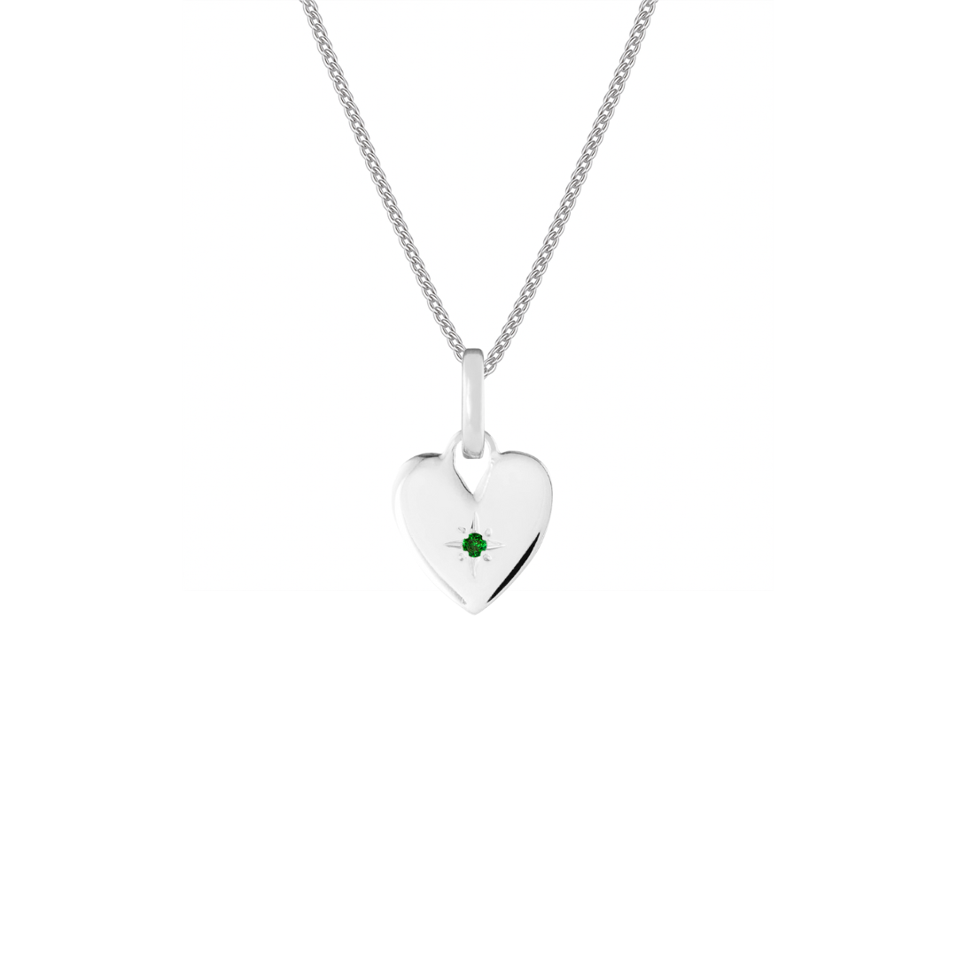 Birthstone Heart Silver Clip Charm