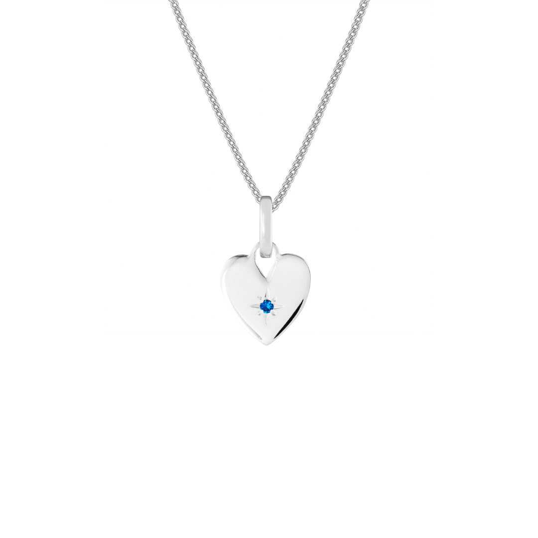 Birthstone Heart Silver Clip Charm