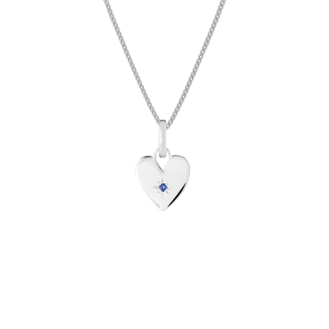 Birthstone Heart Silver Clip Charm