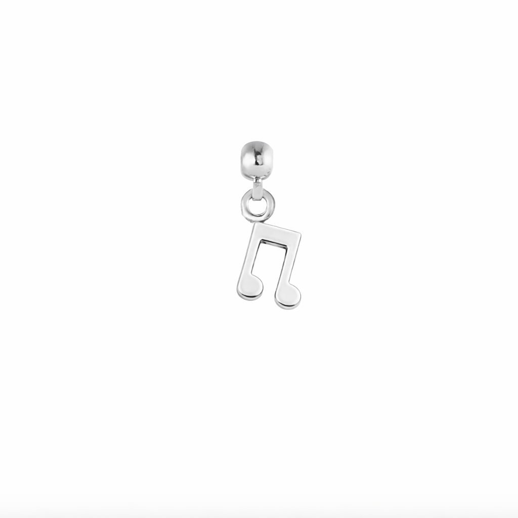 Music Note Silver Charm