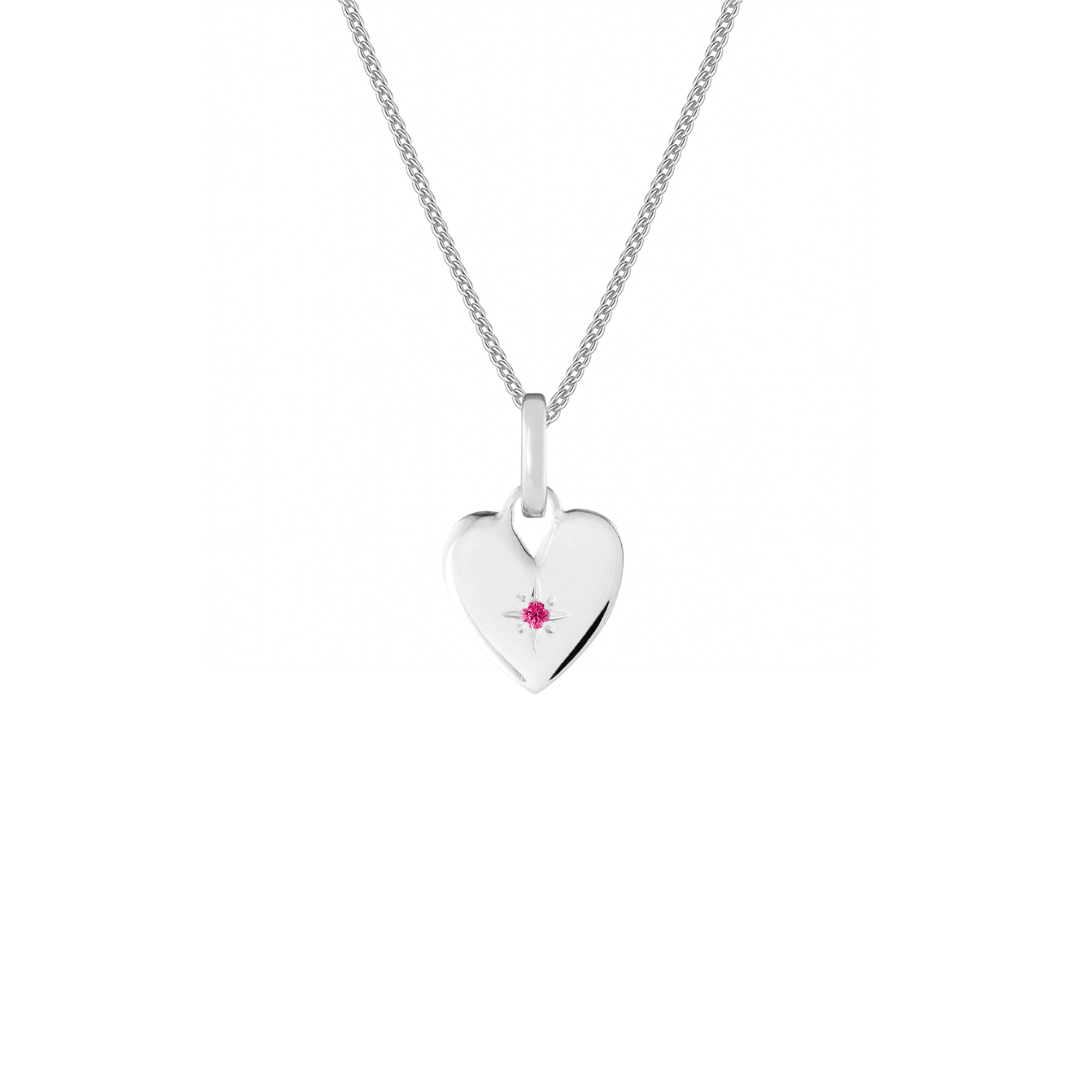 Birthstone Heart Silver Clip Charm