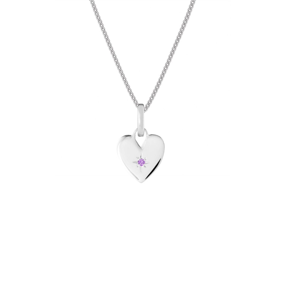 Birthstone Heart Silver Clip Charm