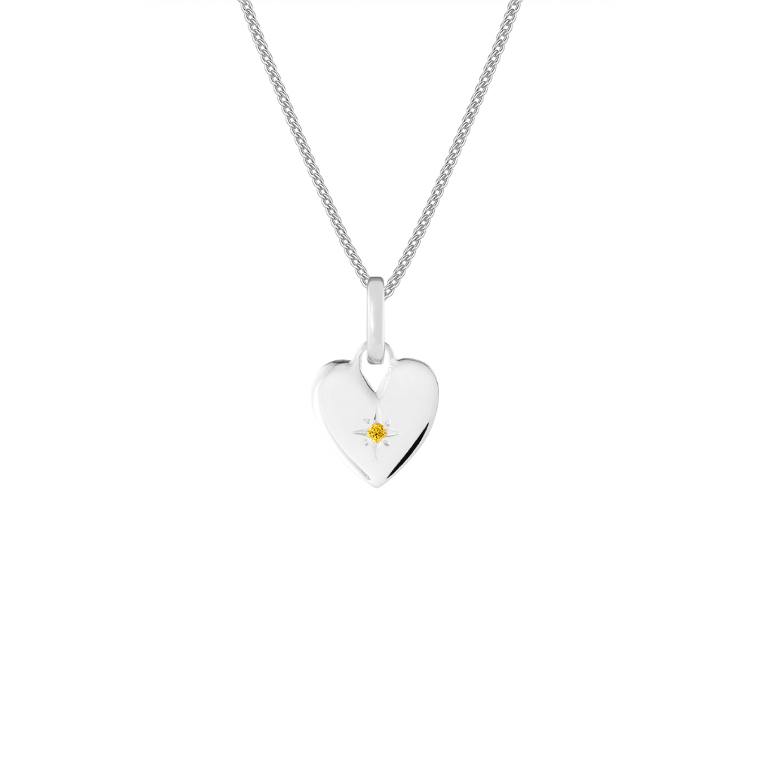 Birthstone Heart Silver Clip Charm