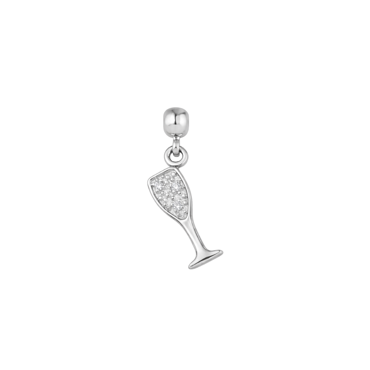 Champagne Glass Silver Charm