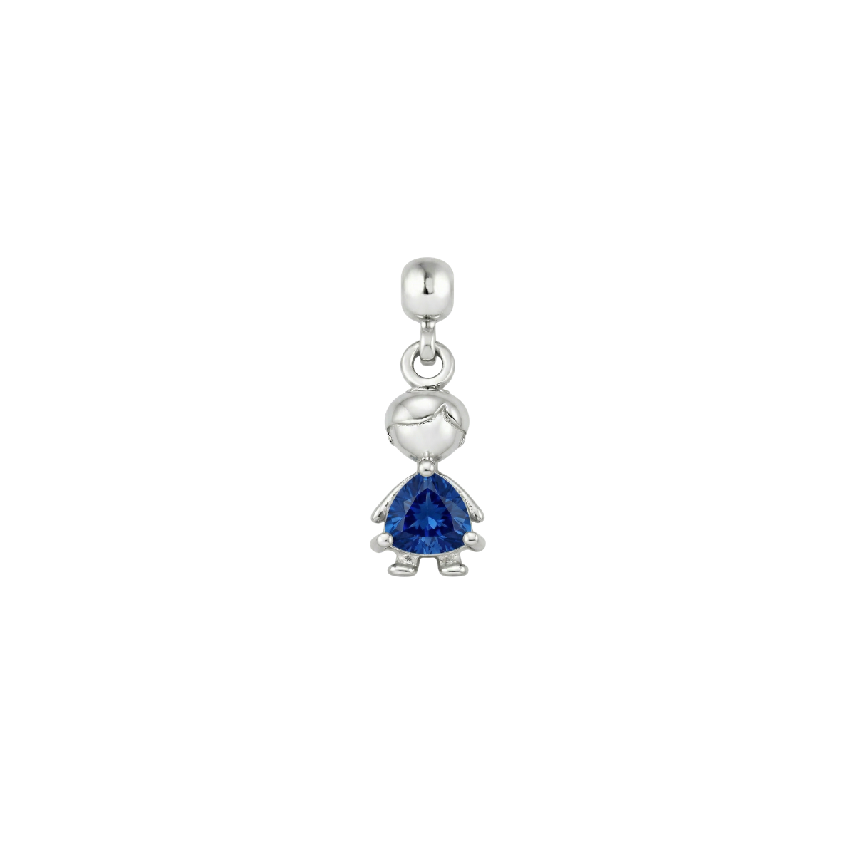 Boy Birthstone Silver Charm