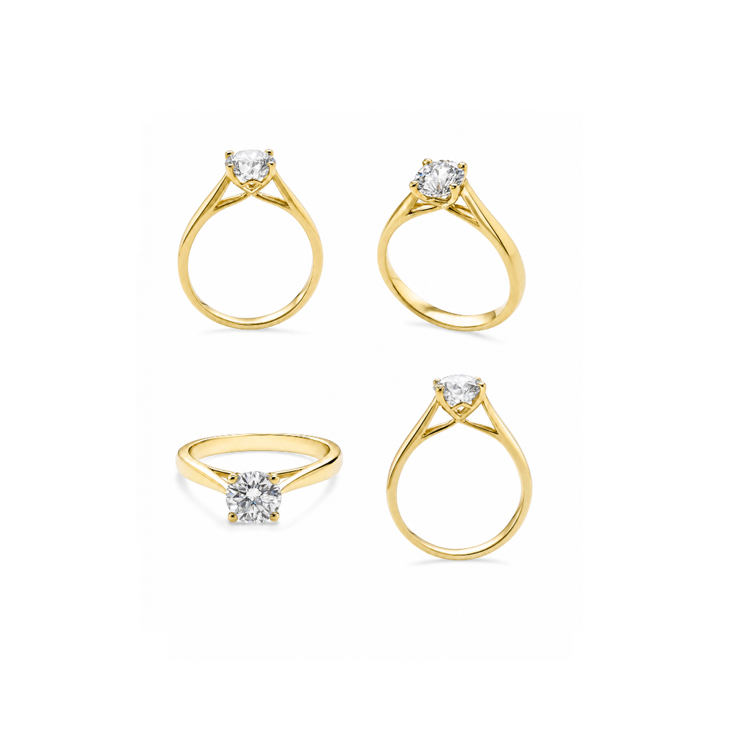 Cathedral Moissanite Engagement Ring