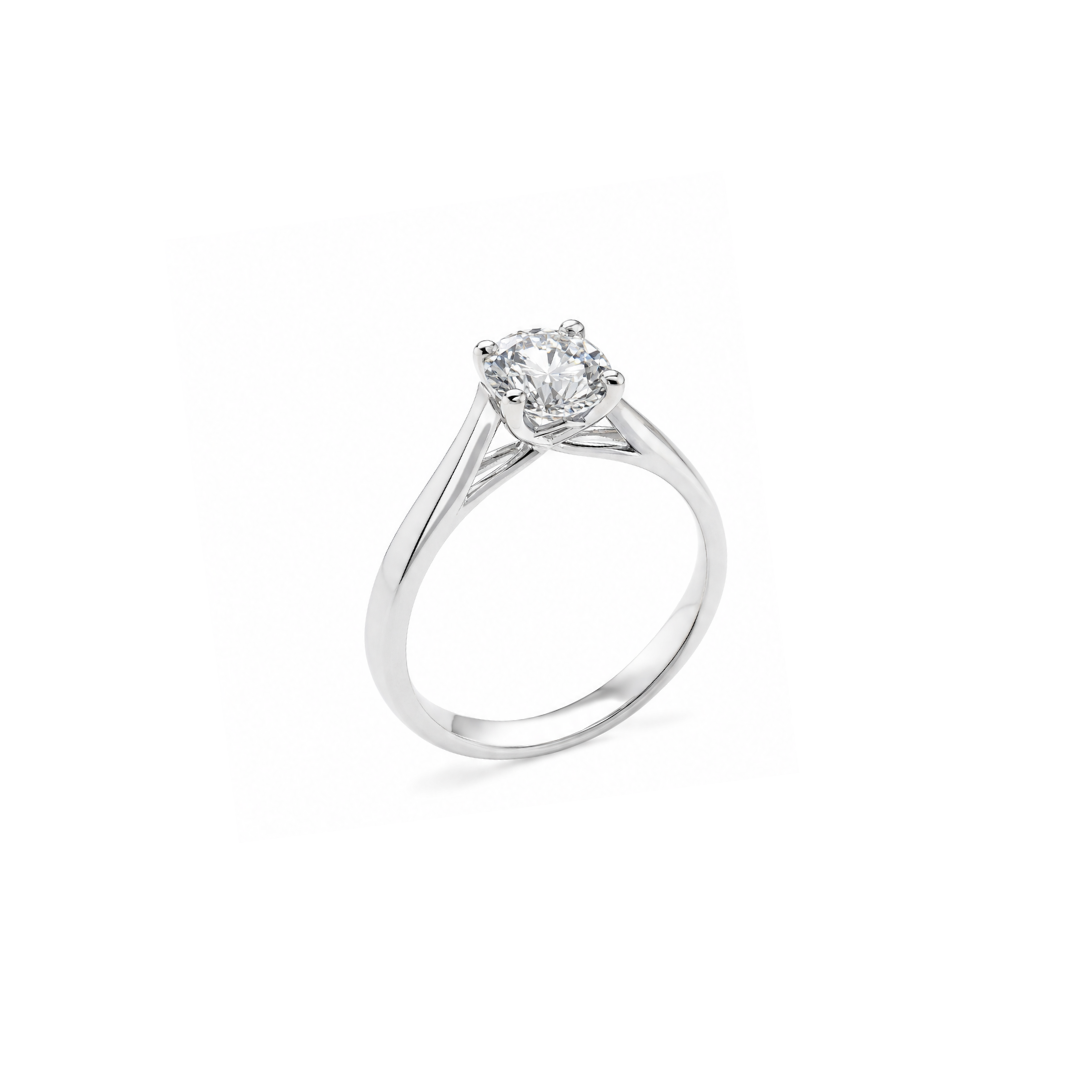 Cathedral Moissanite Engagement Ring