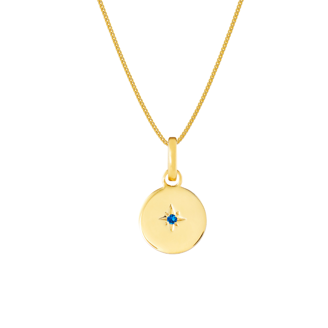 Birthstone Disk Gold Plated Clip Charm