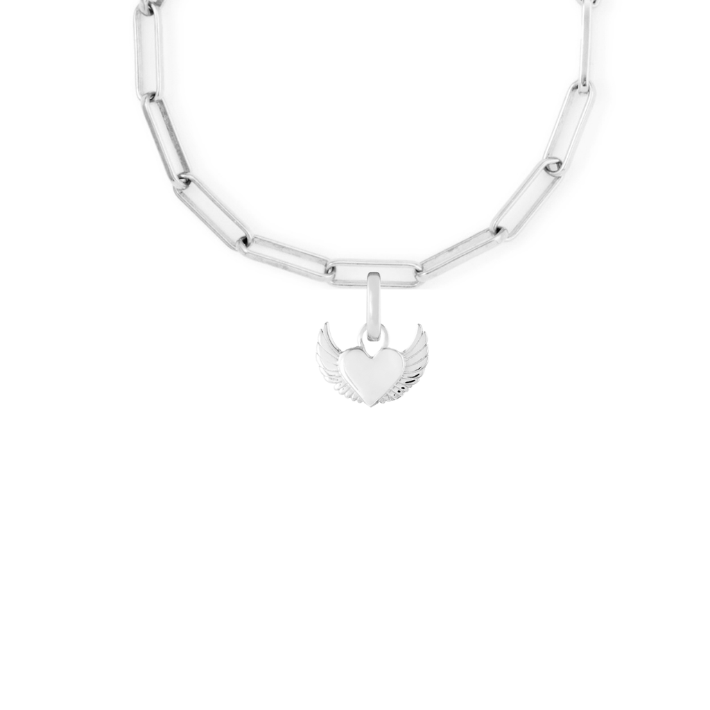 Angel Heart Silver Clip Charm