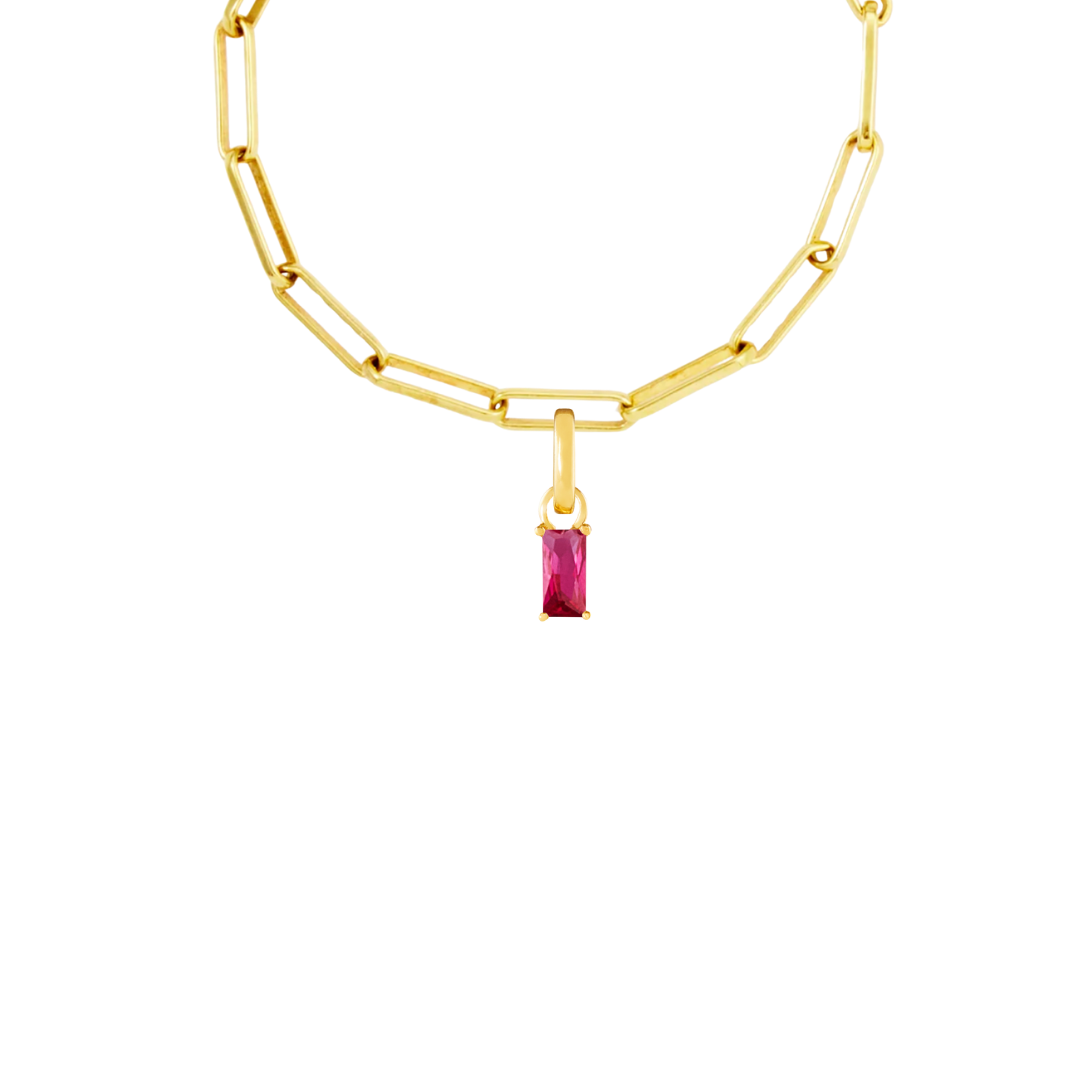 July Birthstone Gold Plated Clip Charm