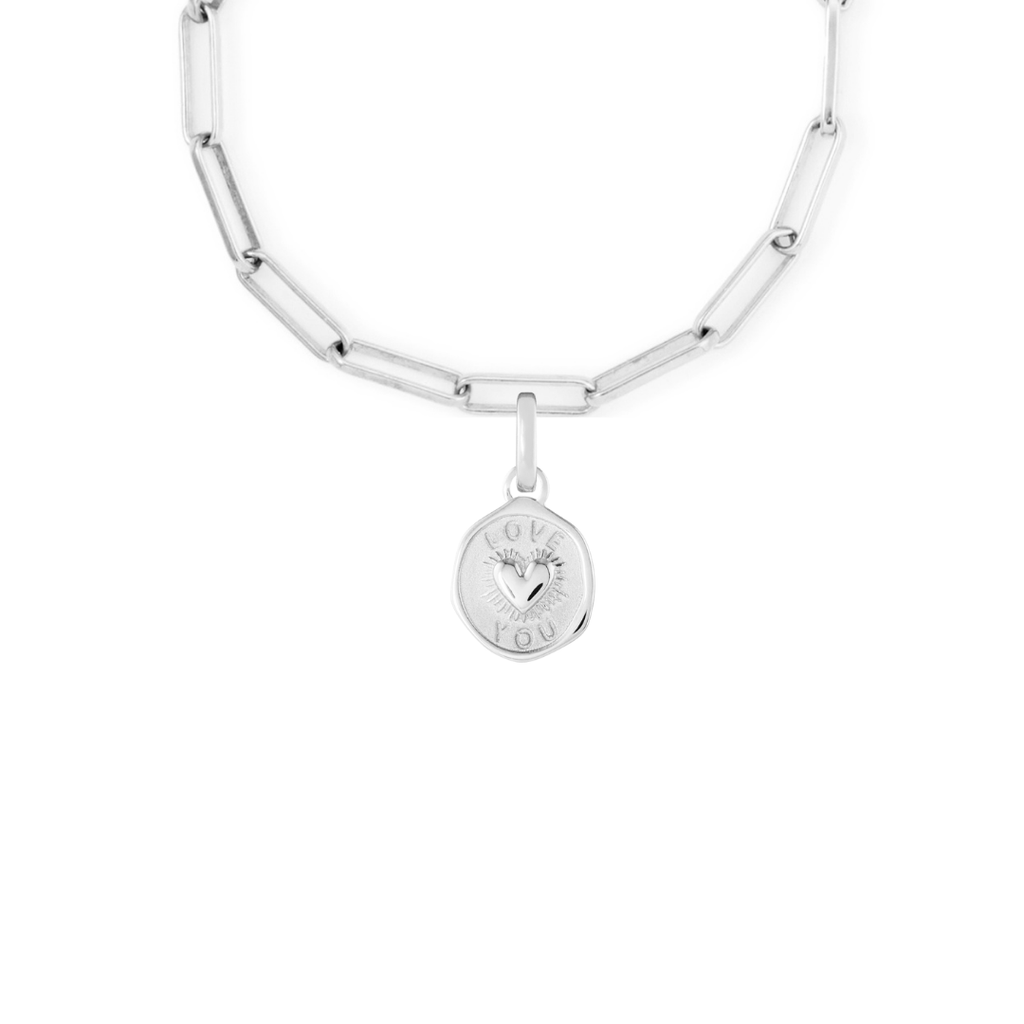 Love You Silver Clip Charm
