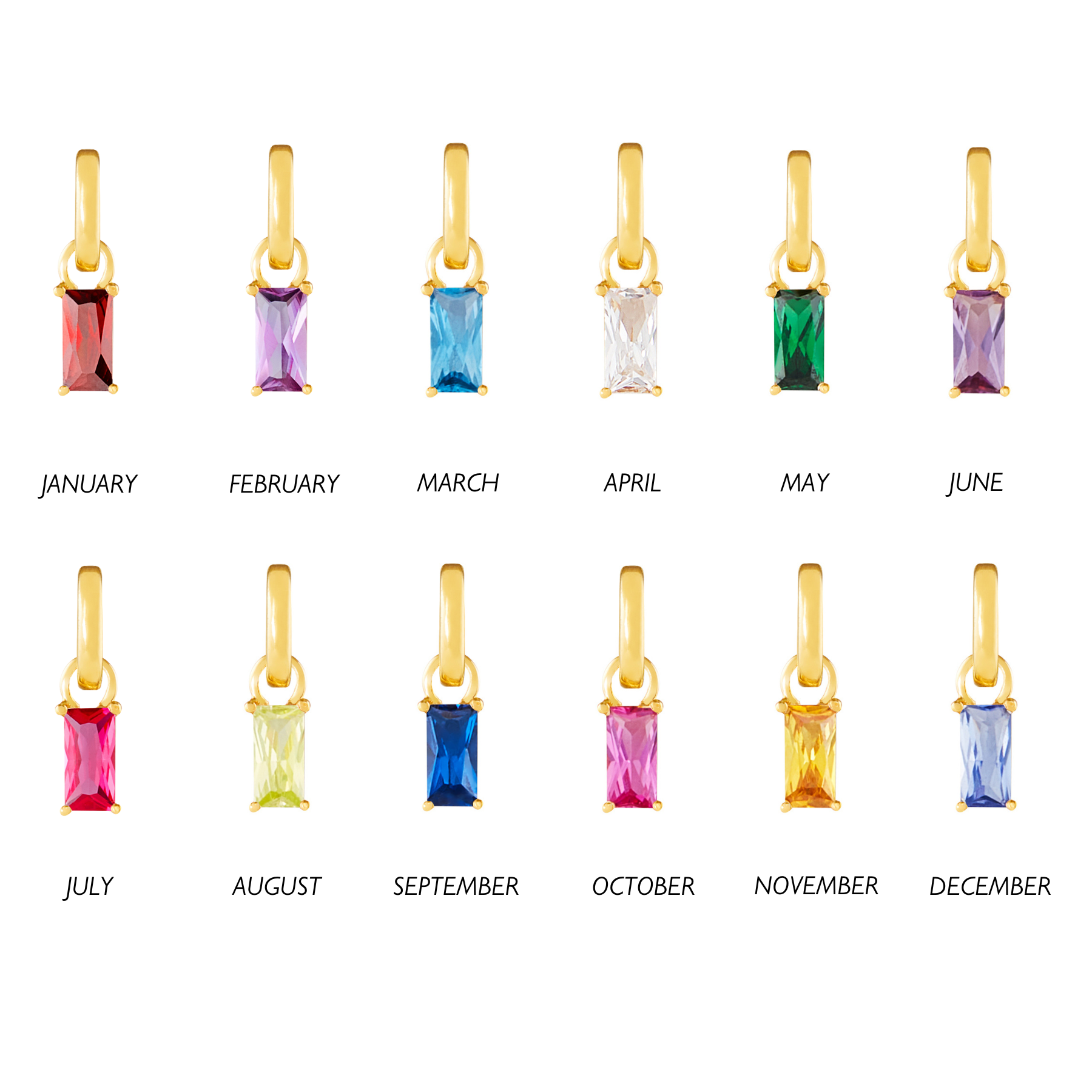April Birthstone Gold Plated Clip Charm