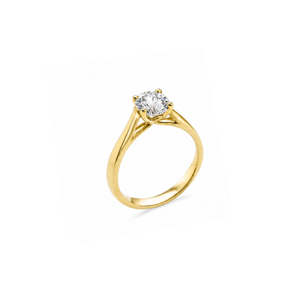 Cathedral Moissanite Engagement Ring
