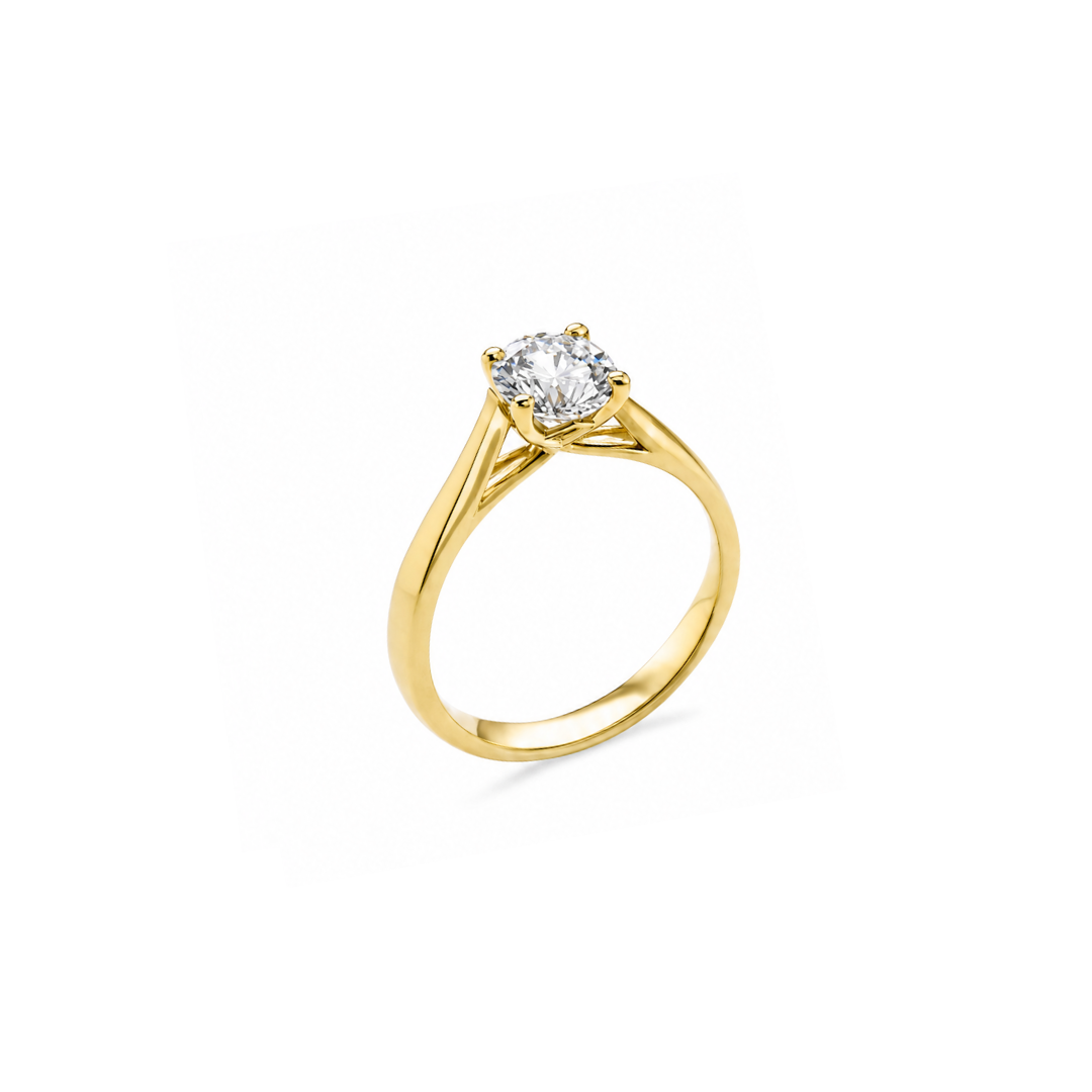 Cathedral Moissanite Engagement Ring