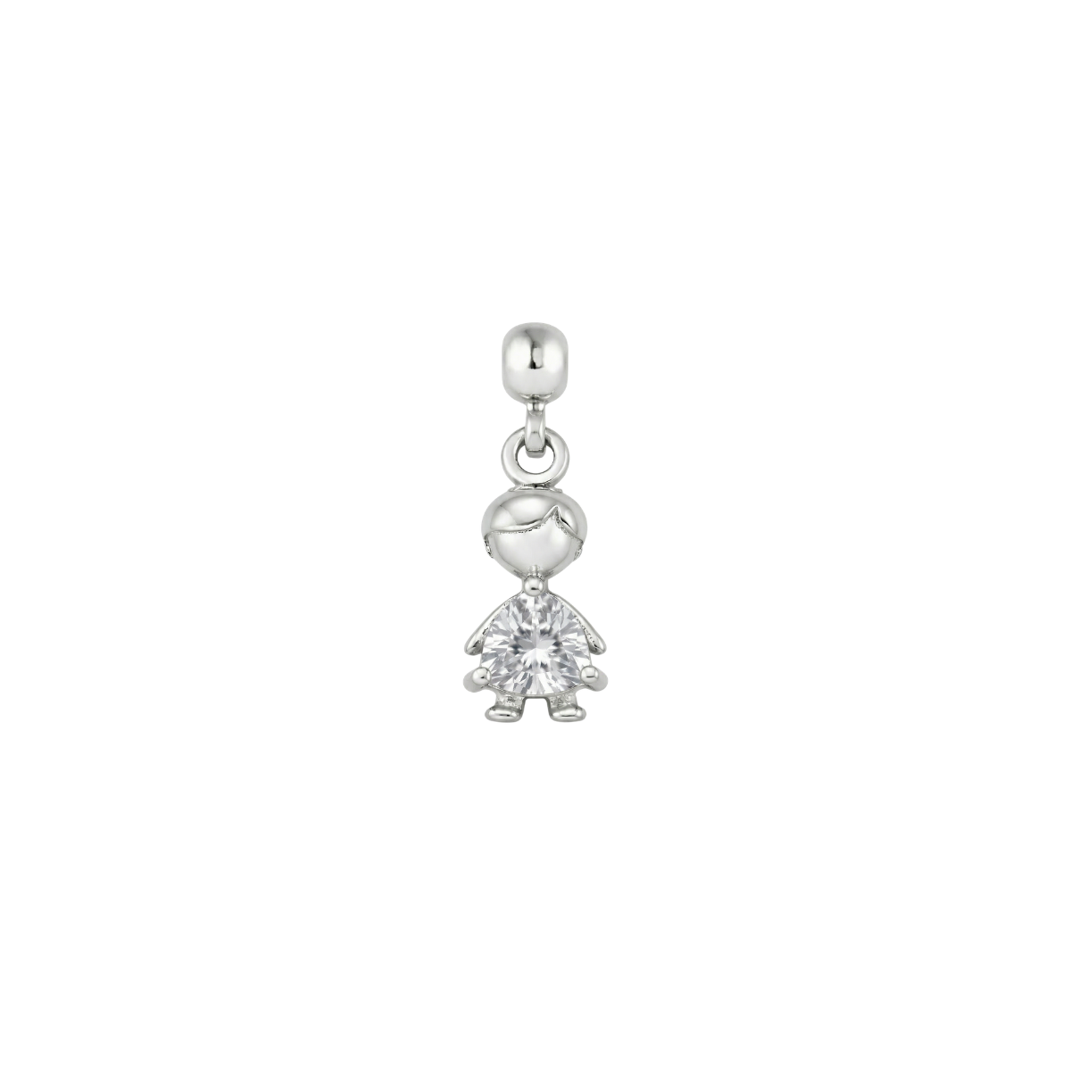 Boy Birthstone Silver Charm