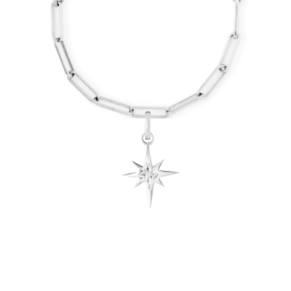 Starburst Silver Clip Charm