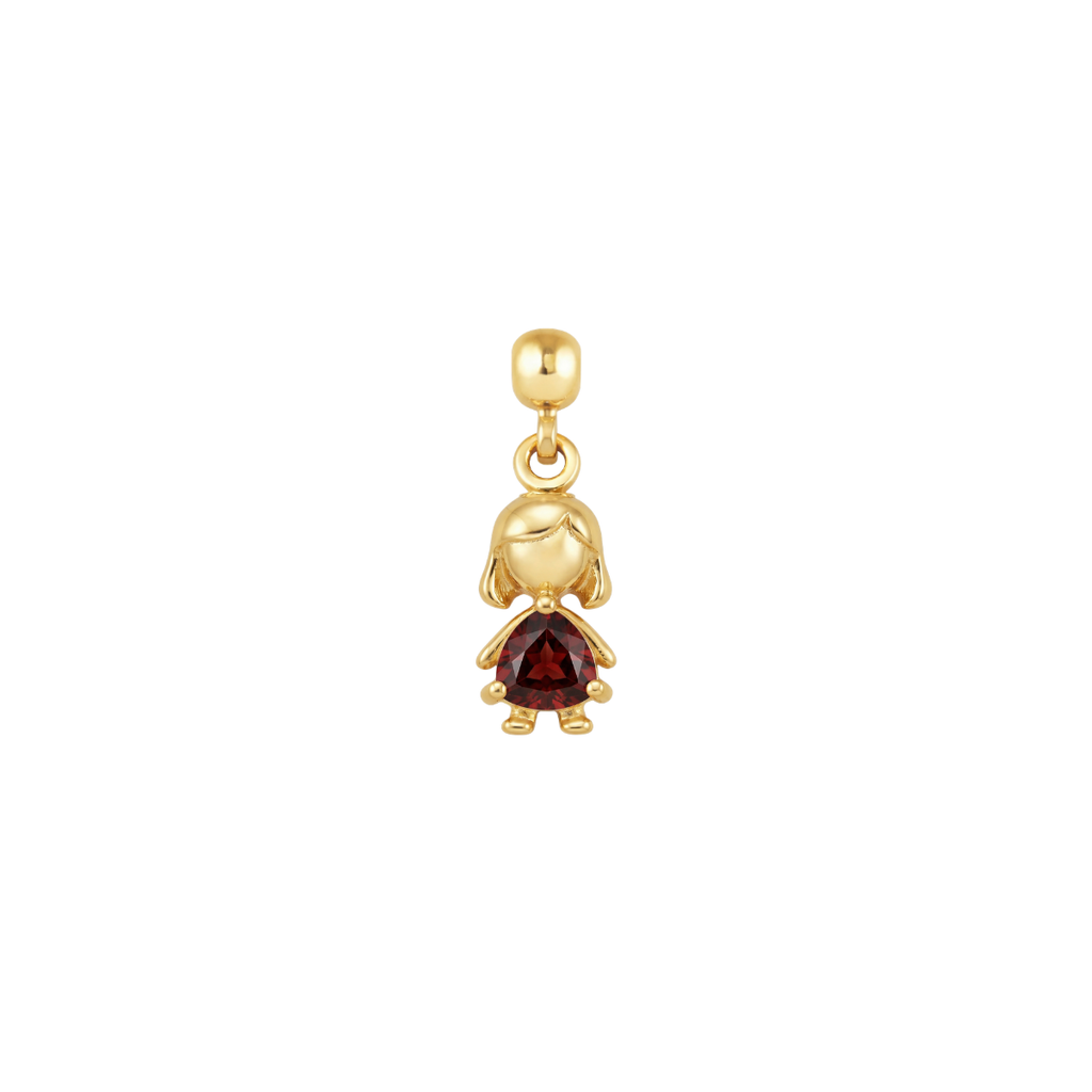 Girl Birthstone Gold Plated Charm