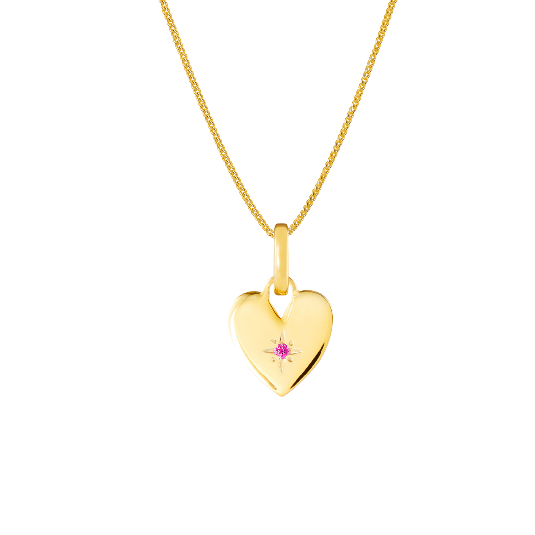 Birthstone Heart Gold Plated Clip Charm