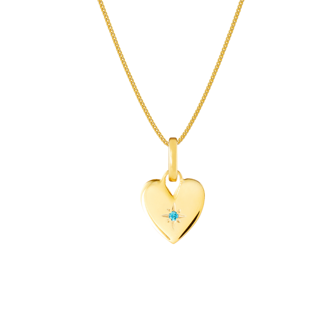 Birthstone Heart Gold Plated Clip Charm
