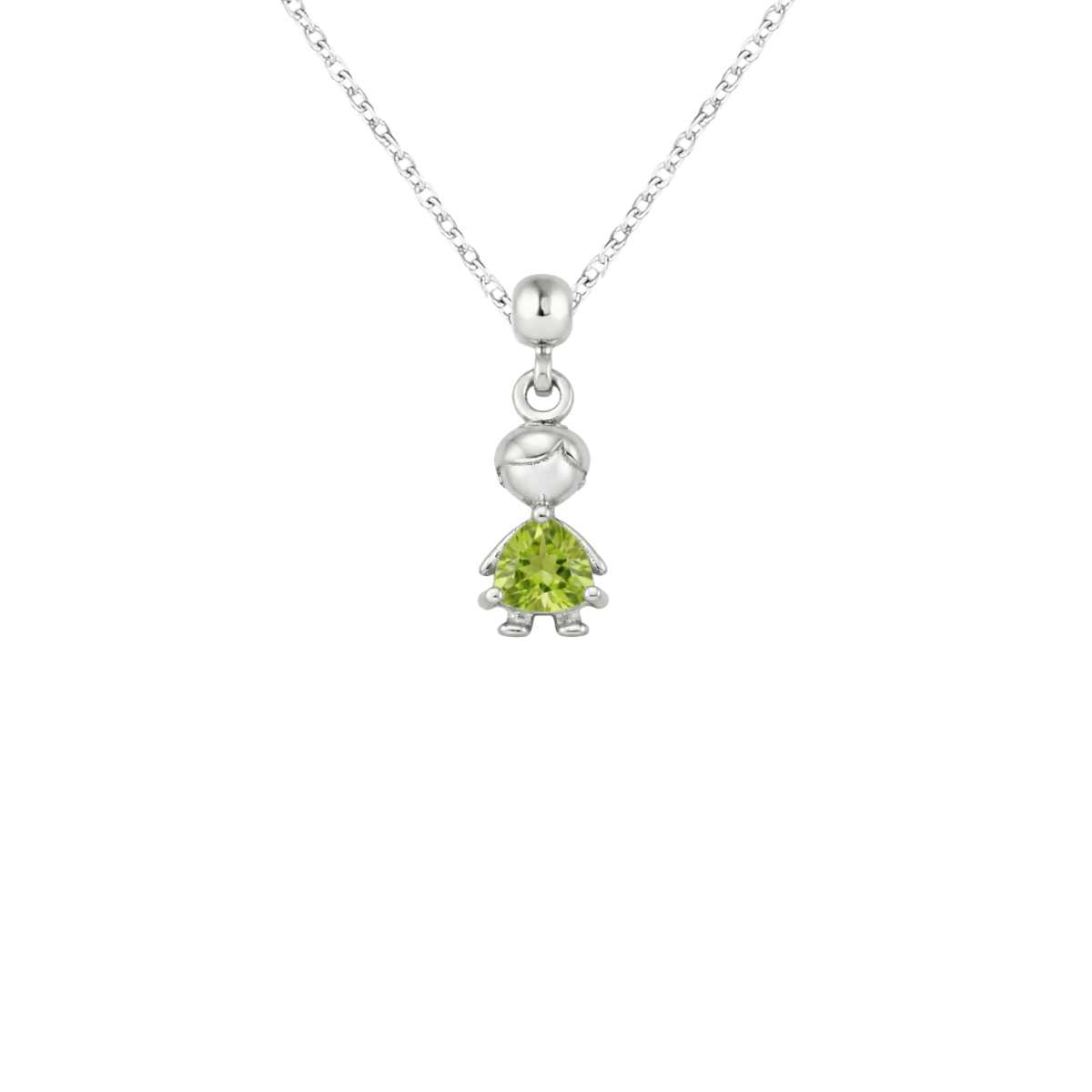 Boy Birthstone Silver Charm