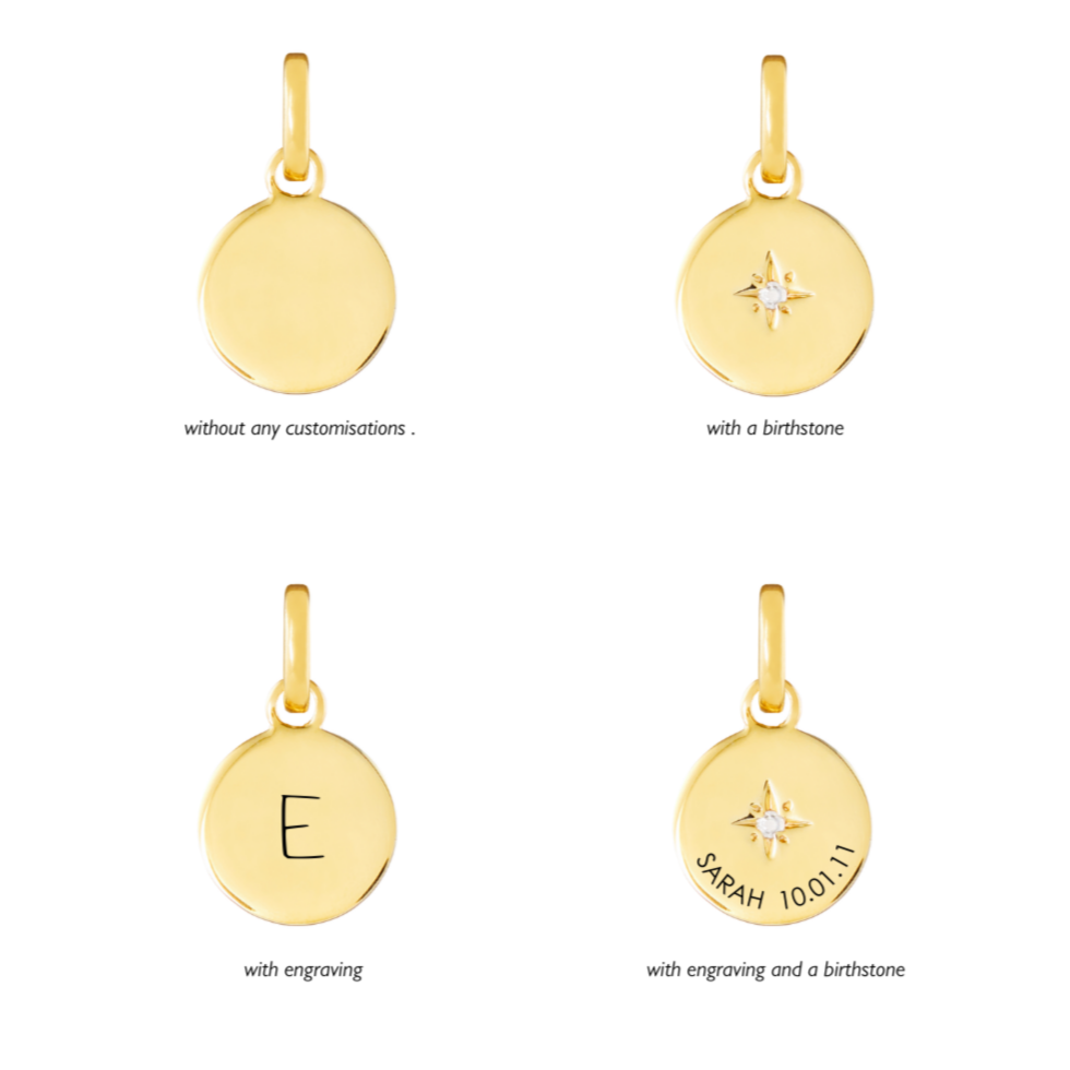Birthstone Disk Gold Plated Clip Charm