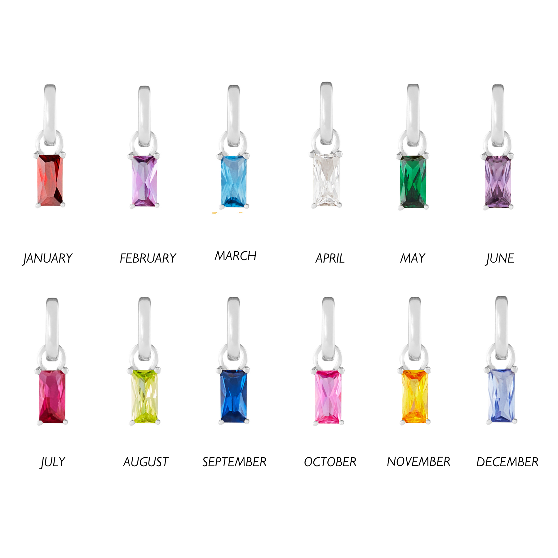 January Silver Clip Charm