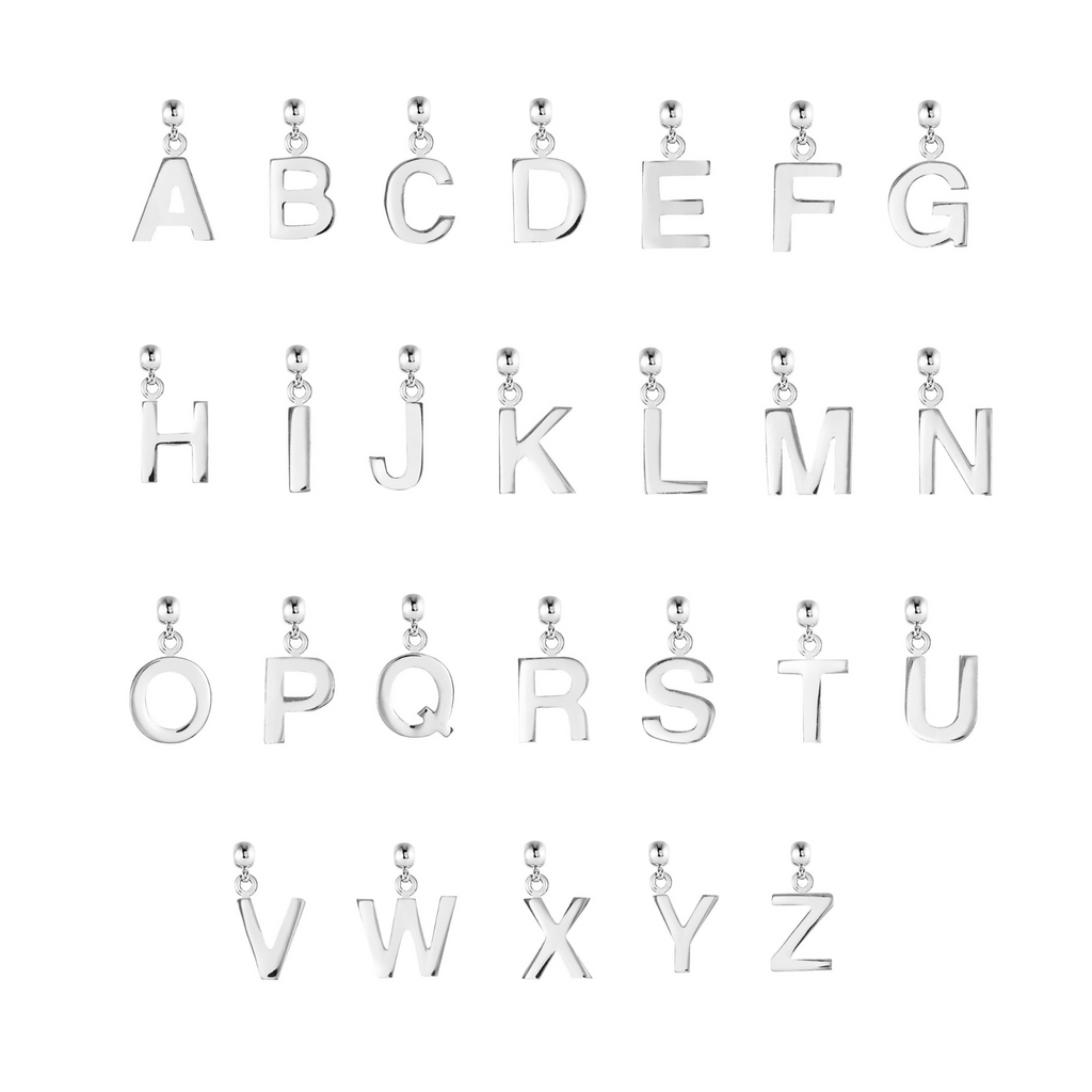 Letter Silver Charms