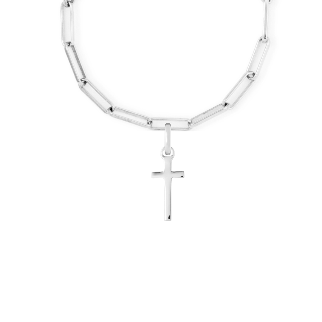Cross Silver Clip Charm