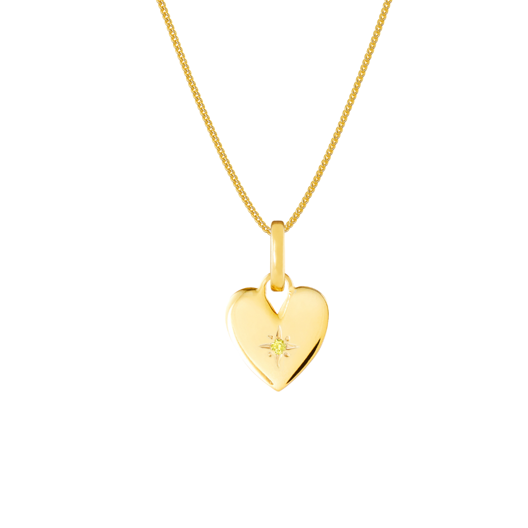 Birthstone Heart Gold Plated Clip Charm
