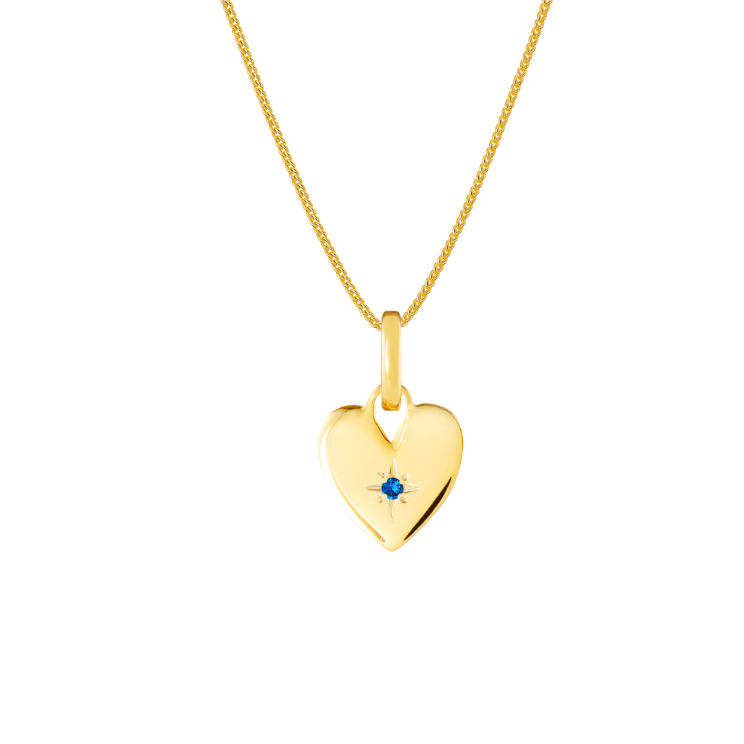 Birthstone Heart Gold Plated Clip Charm