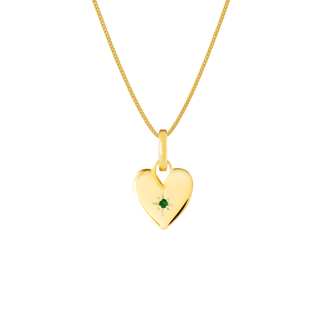Birthstone Heart Gold Plated Clip Charm
