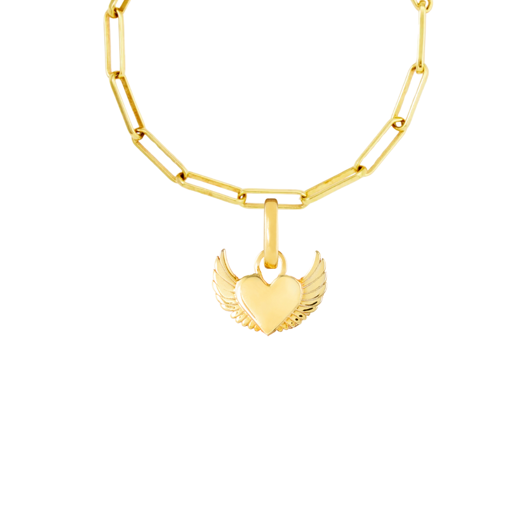 Angel Heart Gold Plated Clip Charm