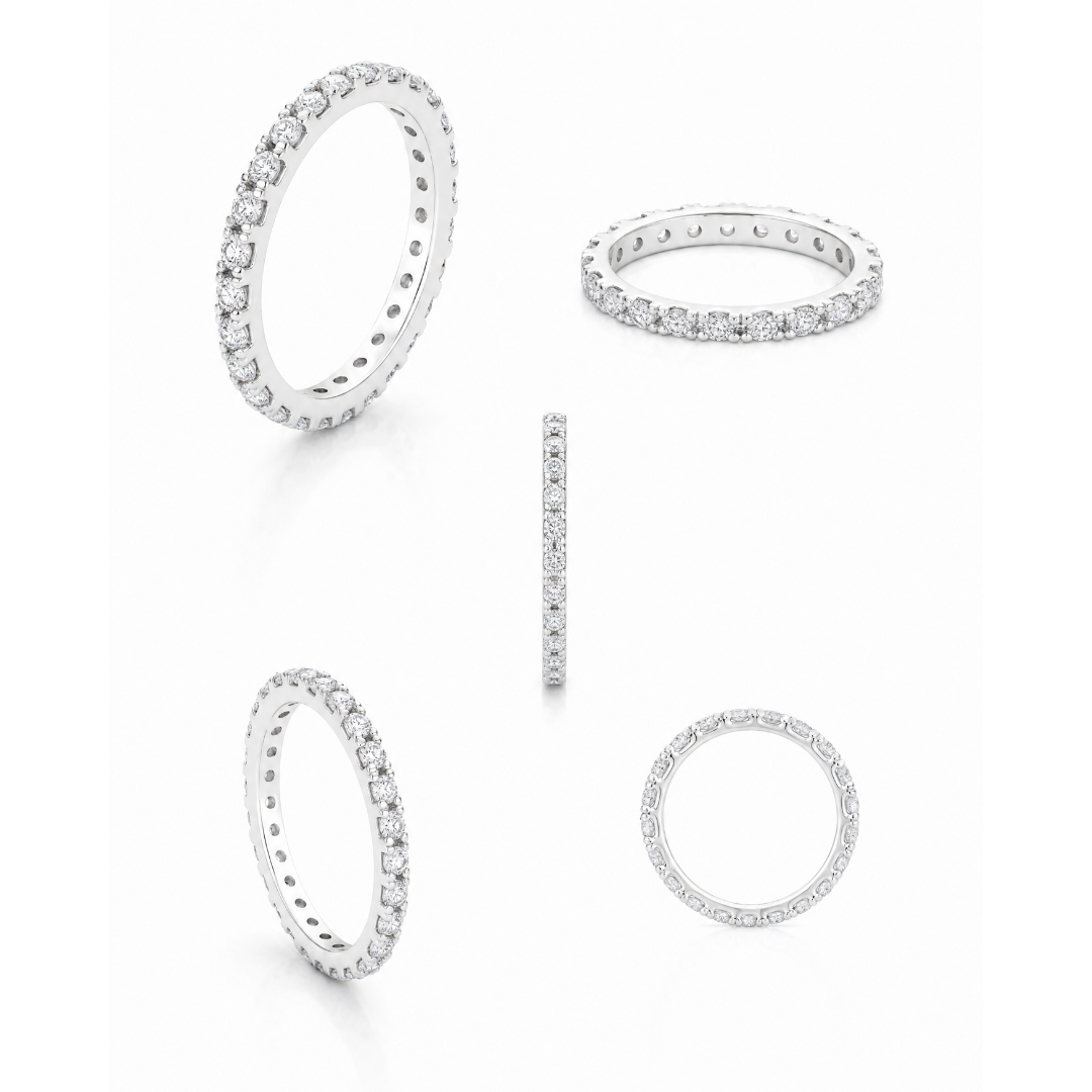 1.7mm Moissanite Full Eternity Band