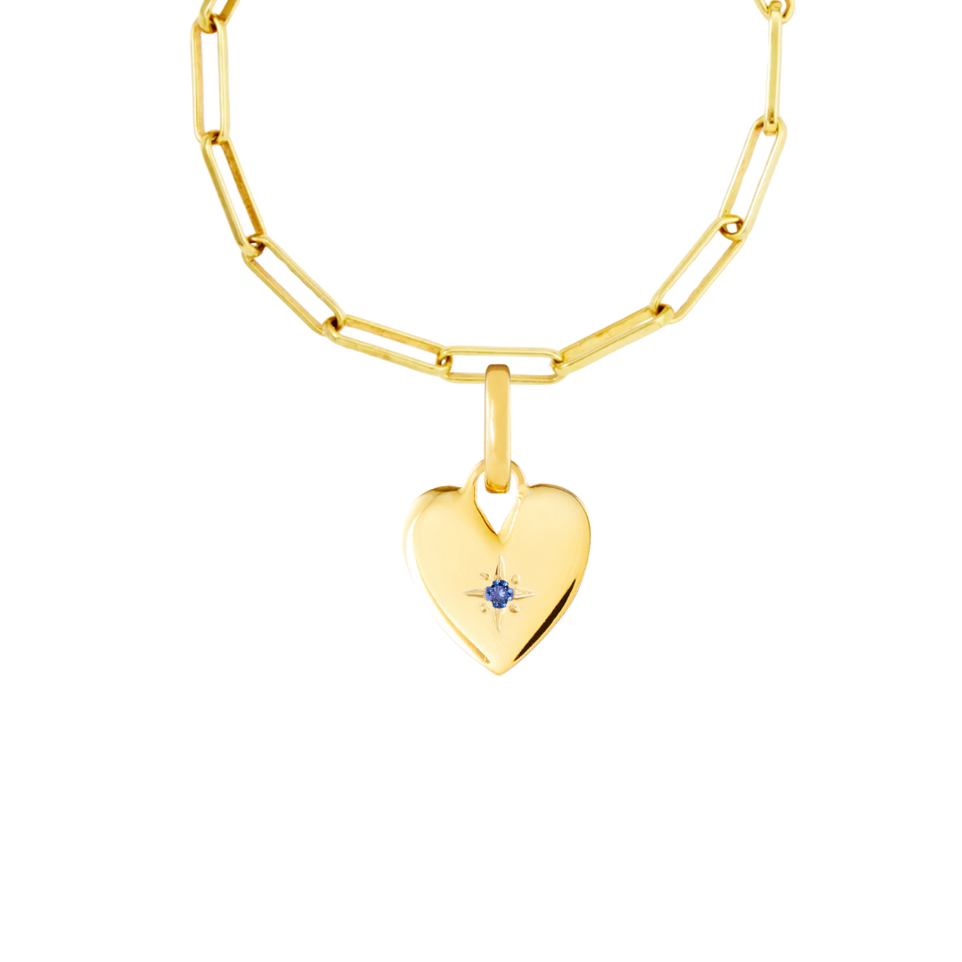 Birthstone Heart Gold Plated Clip Charm