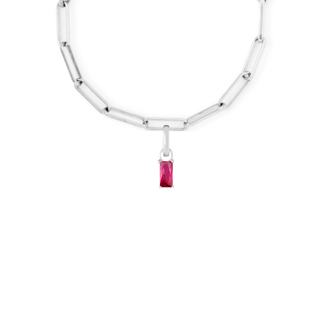 July Silver Clip Charm