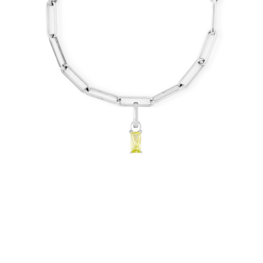 August Silver Clip Charm