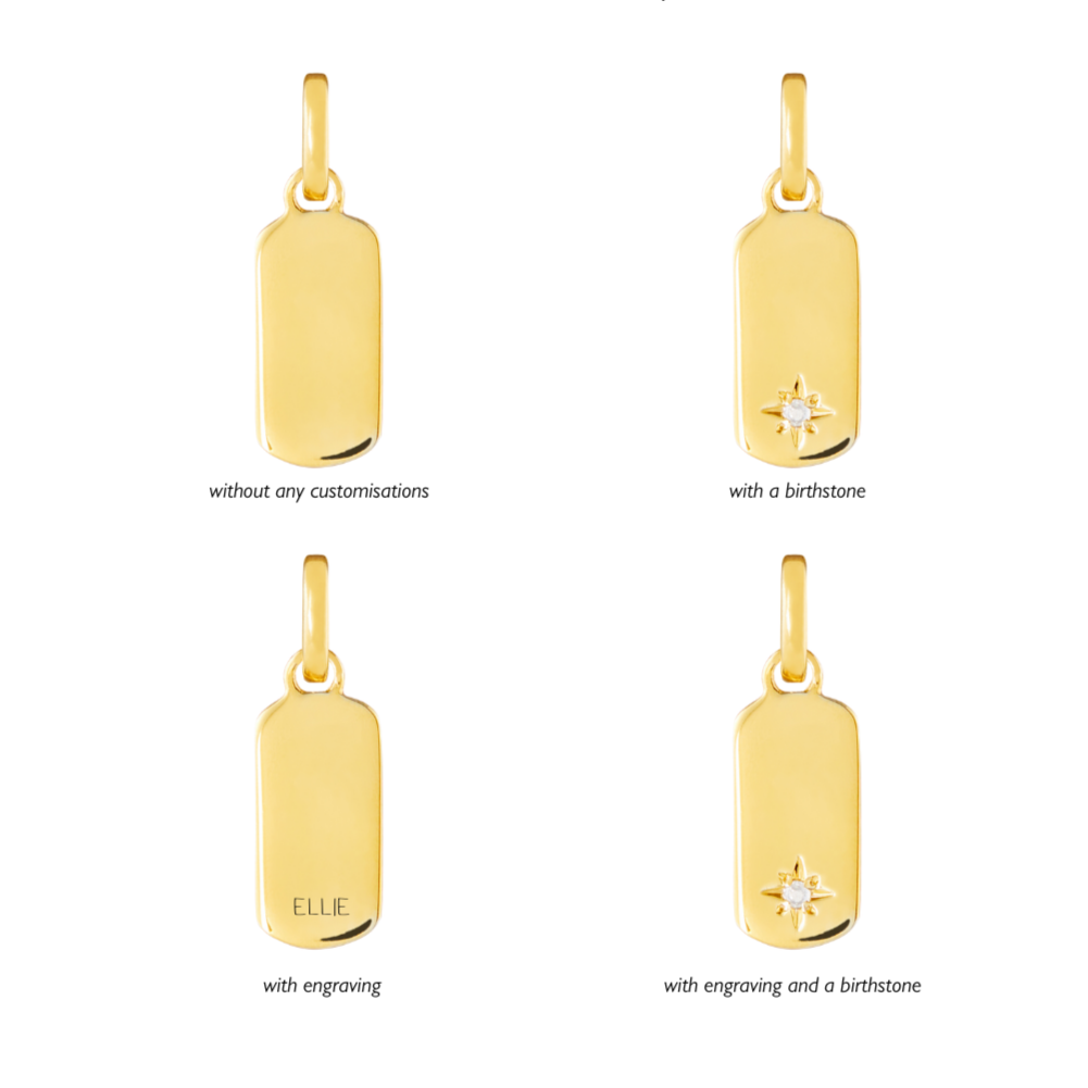 Personalised Tag Gold Plated Clip Charms