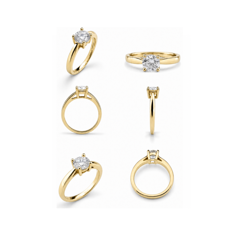 Twist Setting Moissanite Engagement Ring