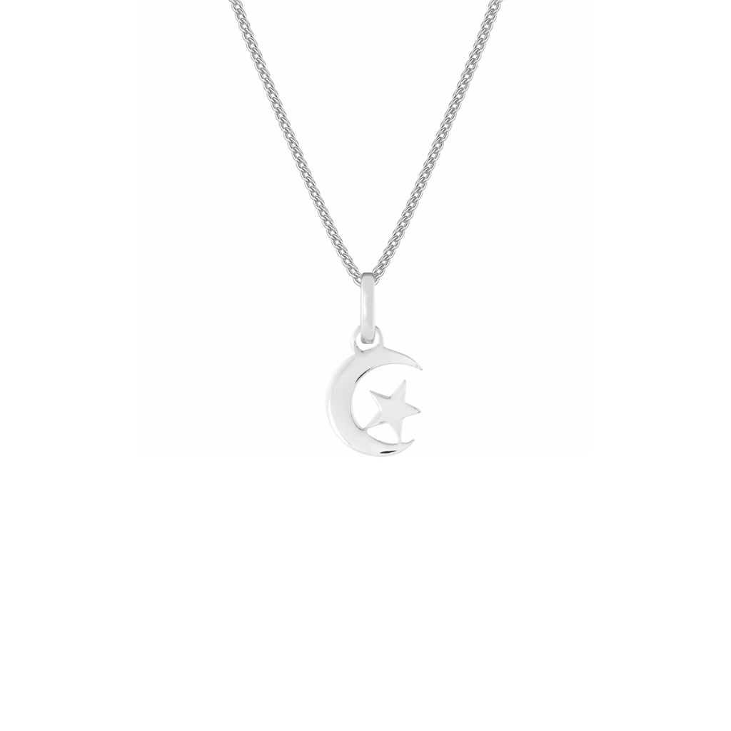 Star & Crescent Moon Silver Clip Charm