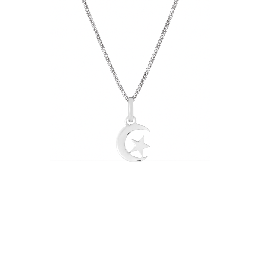 Star & Crescent Moon Silver Clip Charm