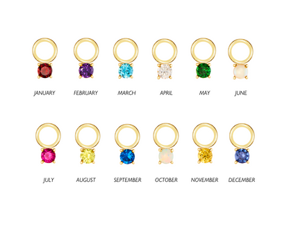 Birthstone Gold Single Hoop Charm