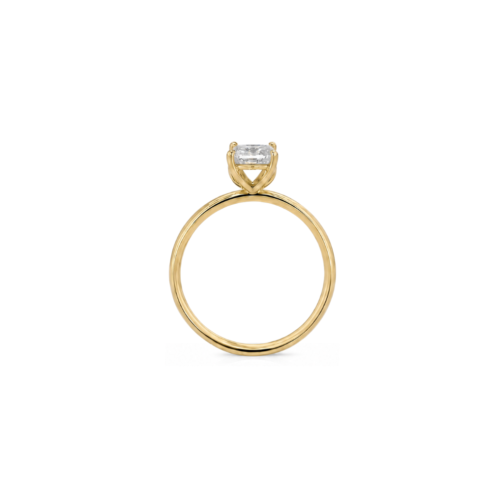 Emerald Cut Moissanite Solitaire Engagement Ring