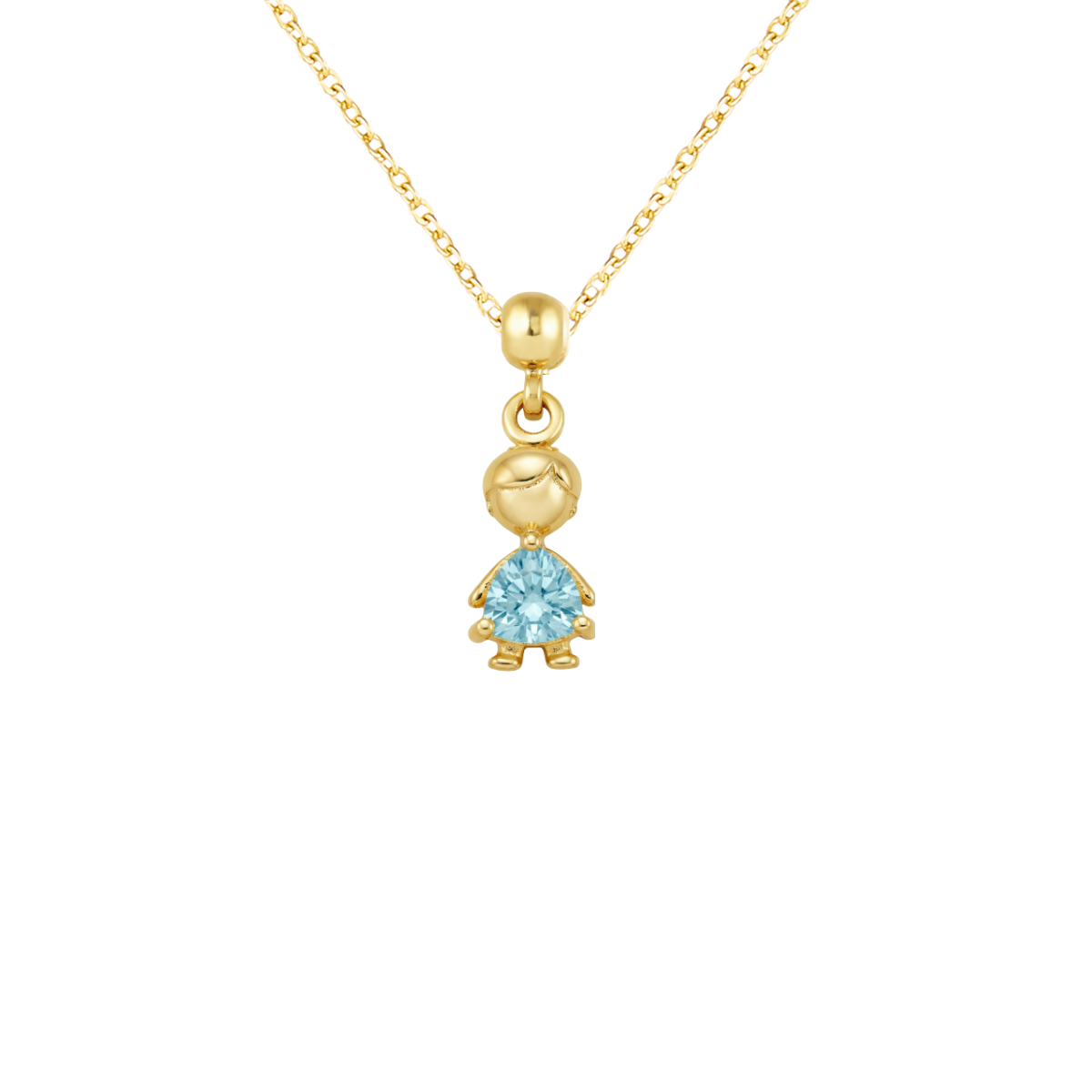 Boy Birthstone 9ct Gold Charm