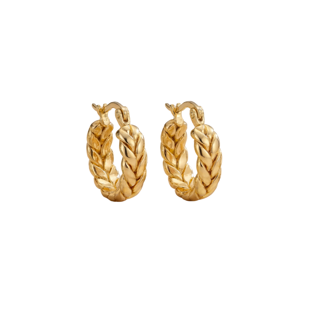 Braided Gold Plated Hoops