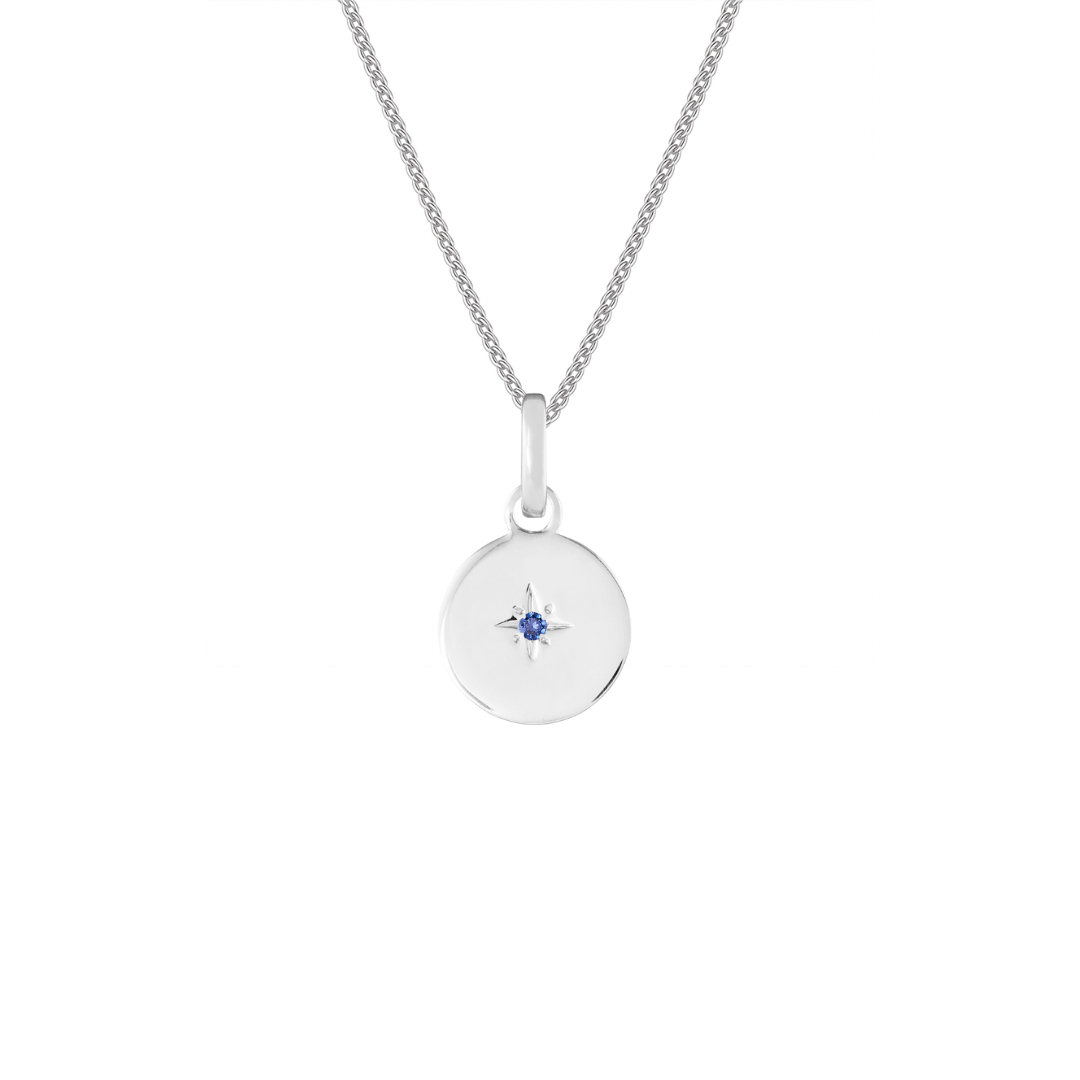 Birthstone Disk Silver Clip Charm