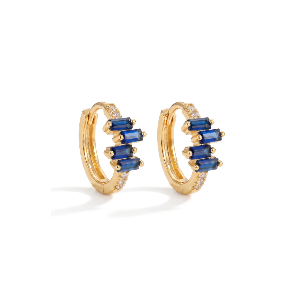 Deco White Gold Plated Hoops