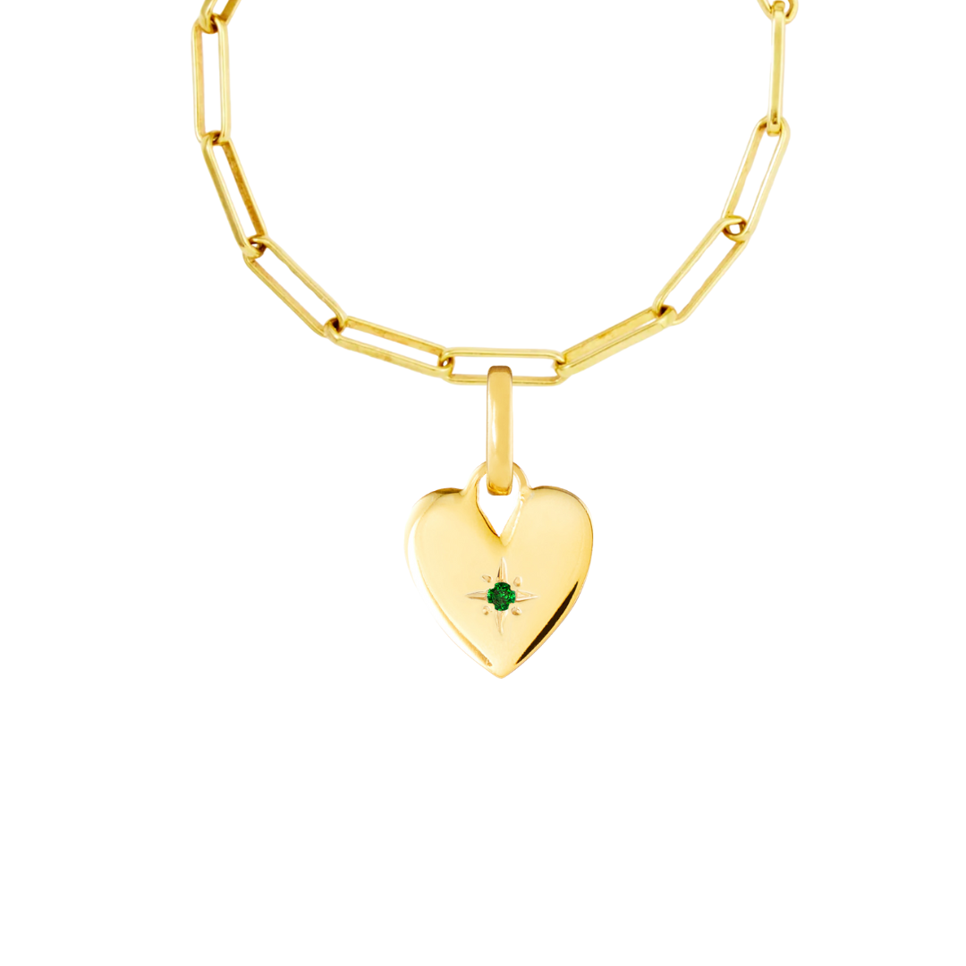 Birthstone Heart Gold Plated Clip Charm