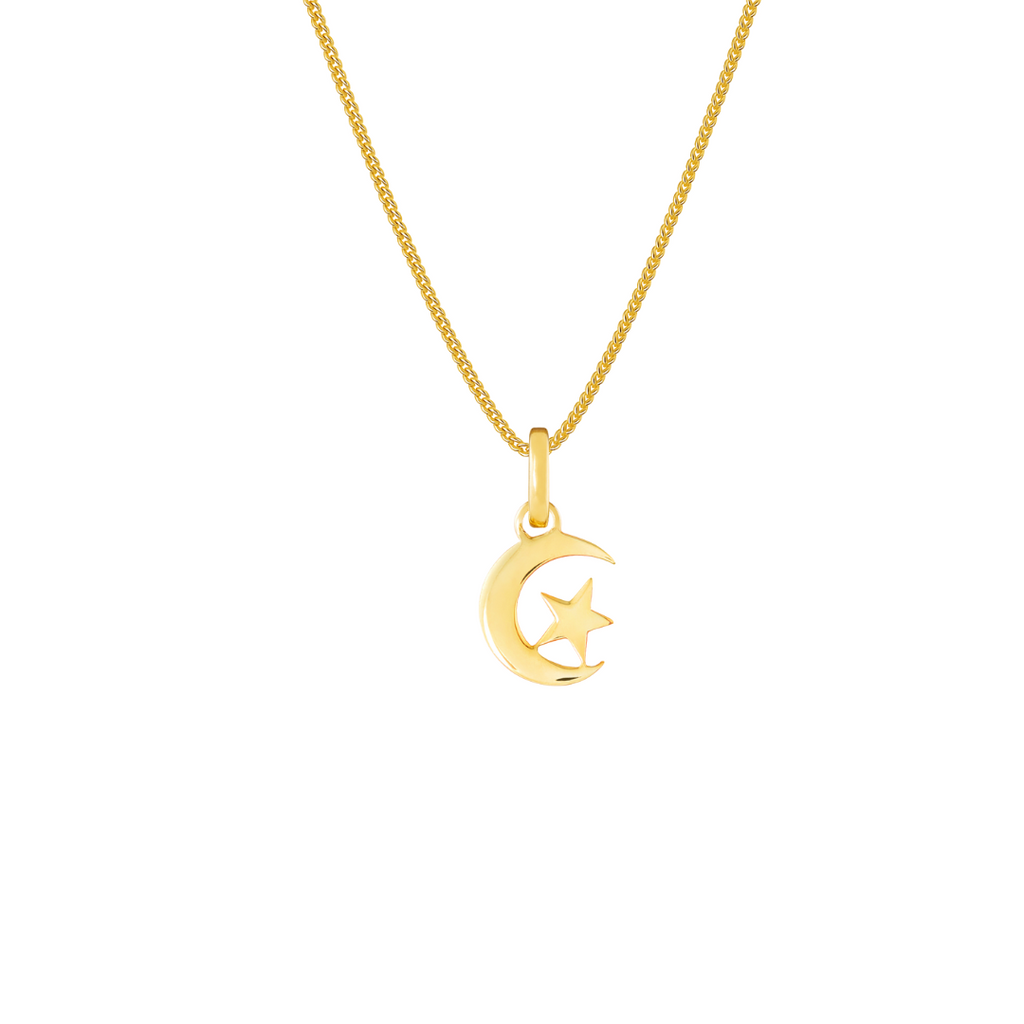 Star & Crescent Moon 9ct Gold Charm