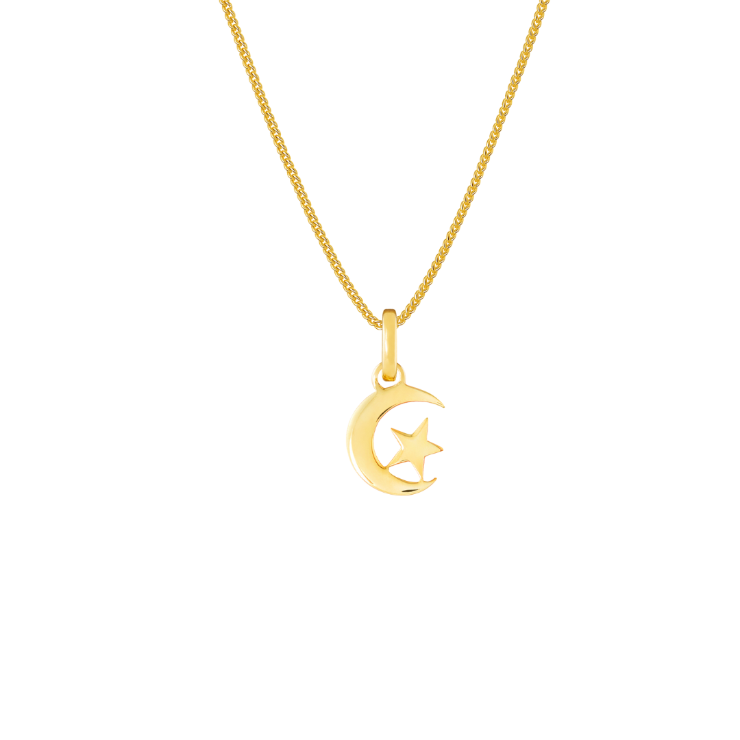 Star & Crescent Moon Gold Plated Clip Charm