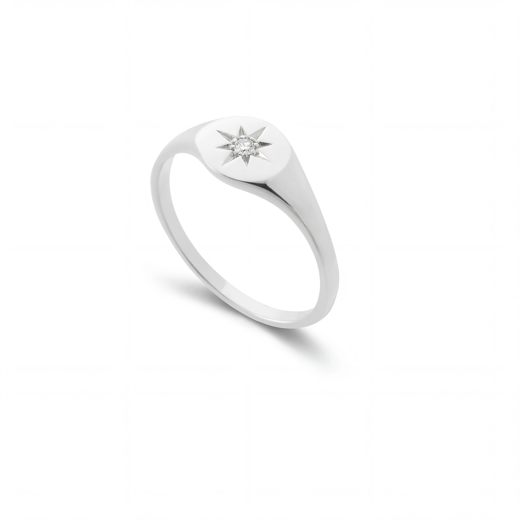 Mini Birthstone Signet Ring